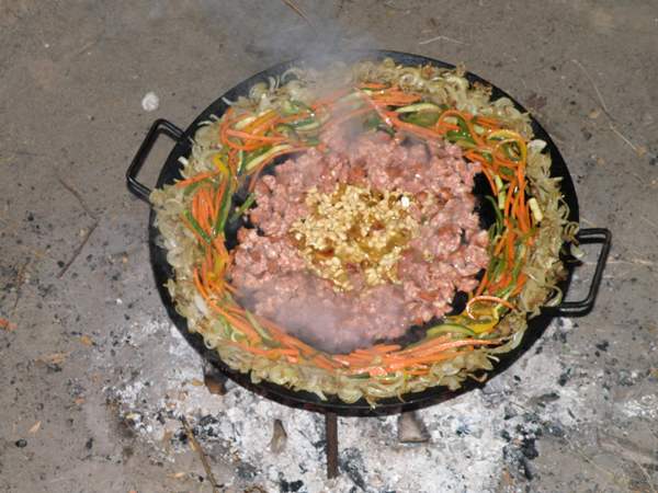 An all in one meal on the banks of the River Palena