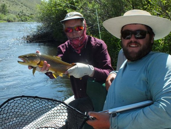 Pat O'Reilly with a Brown Trout from the Big Hole River