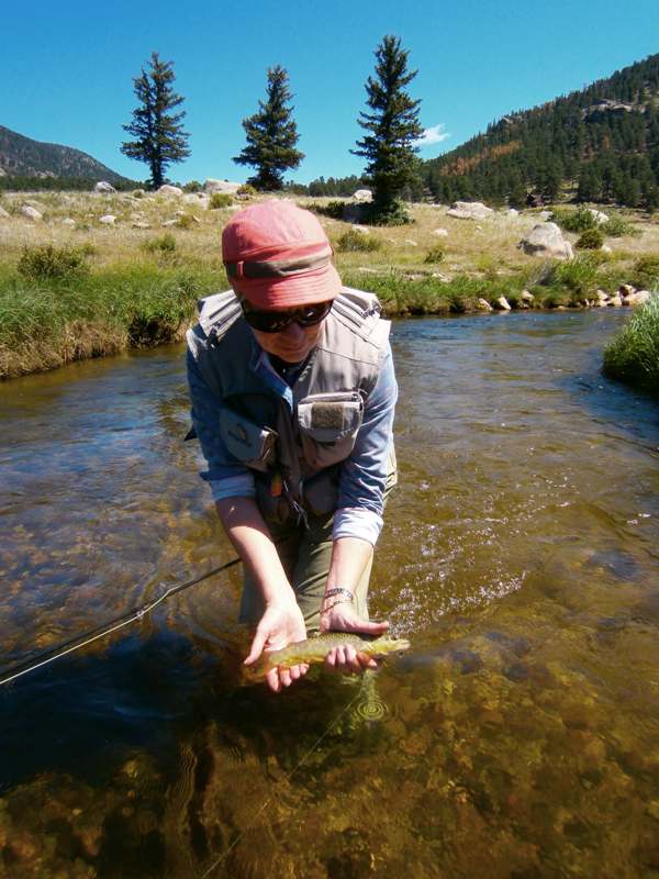 Sue Parker with a Brown Trout from the Big T