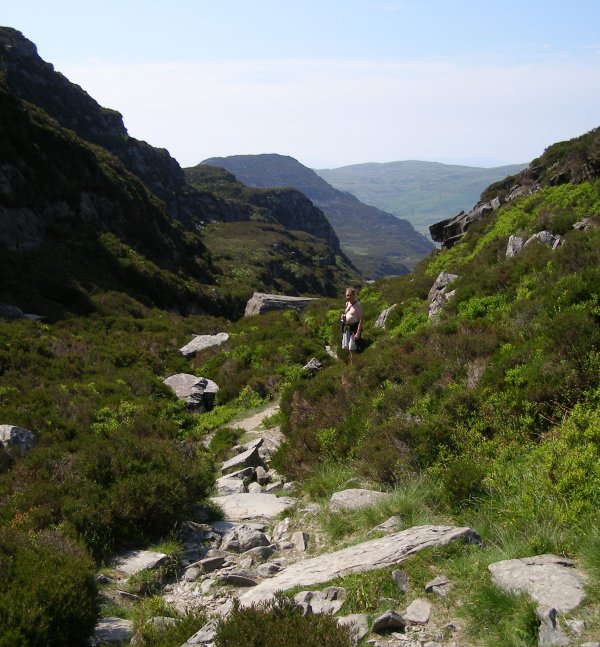 Walking along the upland heath tracks