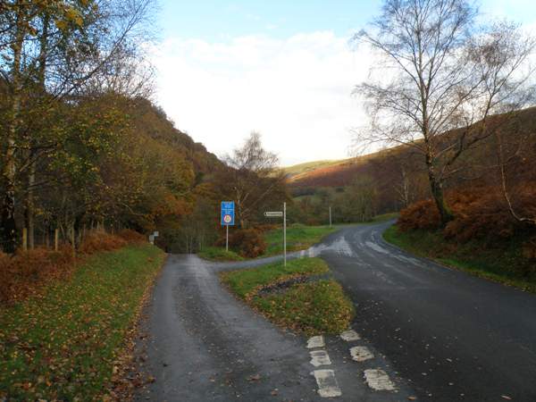 A waymark on the road to the reserve